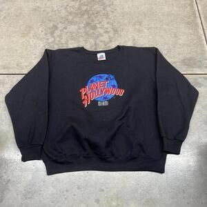 vintage planet hollywood miami faded black destination crewneck size large